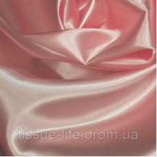 Тканина атлас звичайний щільний 125 gms Ніжно-рожевий