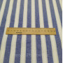 Тканина натуральний Льон Принт смужка 15 мм Темно-синій