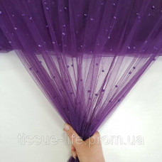 Сітка з перлами стрейч Фиолетовый