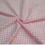 Сорочкова тканина Жатка х/б клітина 5 мм Ніжно рожевий з білим