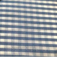 Сорочкова тканина принт карта 6 мм. Блакитний із білим