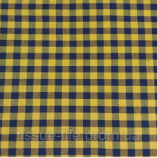 Сорочкова тканина принт карта 15 мм Темно-синій із жовтим