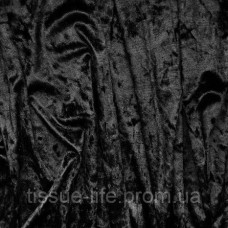 Тканина мармуровий Велюр стрейч (бархіт) Чорний