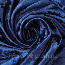 Тканина мармуровий Велюр стрейч (бархіт) Темно-синій